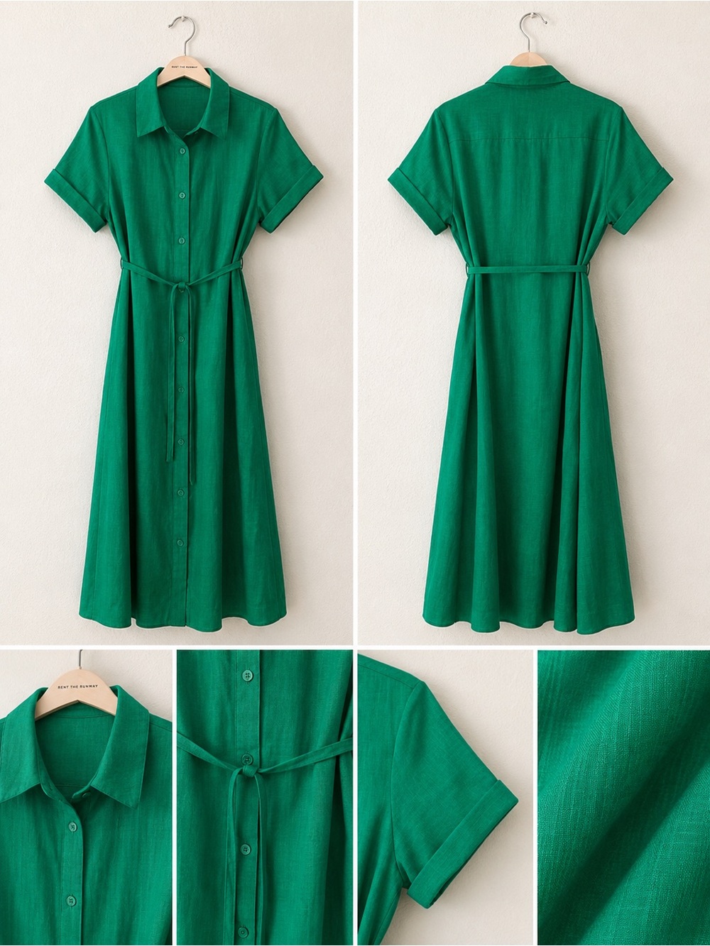 💚 UNIQLO Japan Emerald Green Shirt Dress M